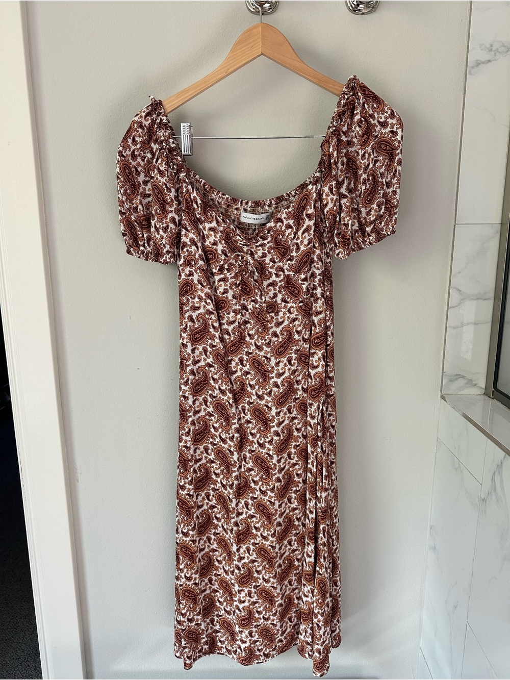 Faithfull the brand juniper Midi Dress in burgundy paisley